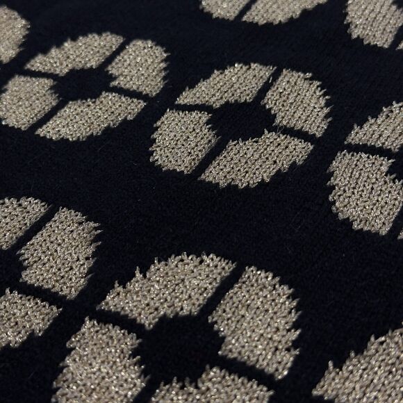 Michelle Nicole Sweater Womens Large Black Beige Geo Print Long Sleeve Crew Neck - Picture 3 of 7